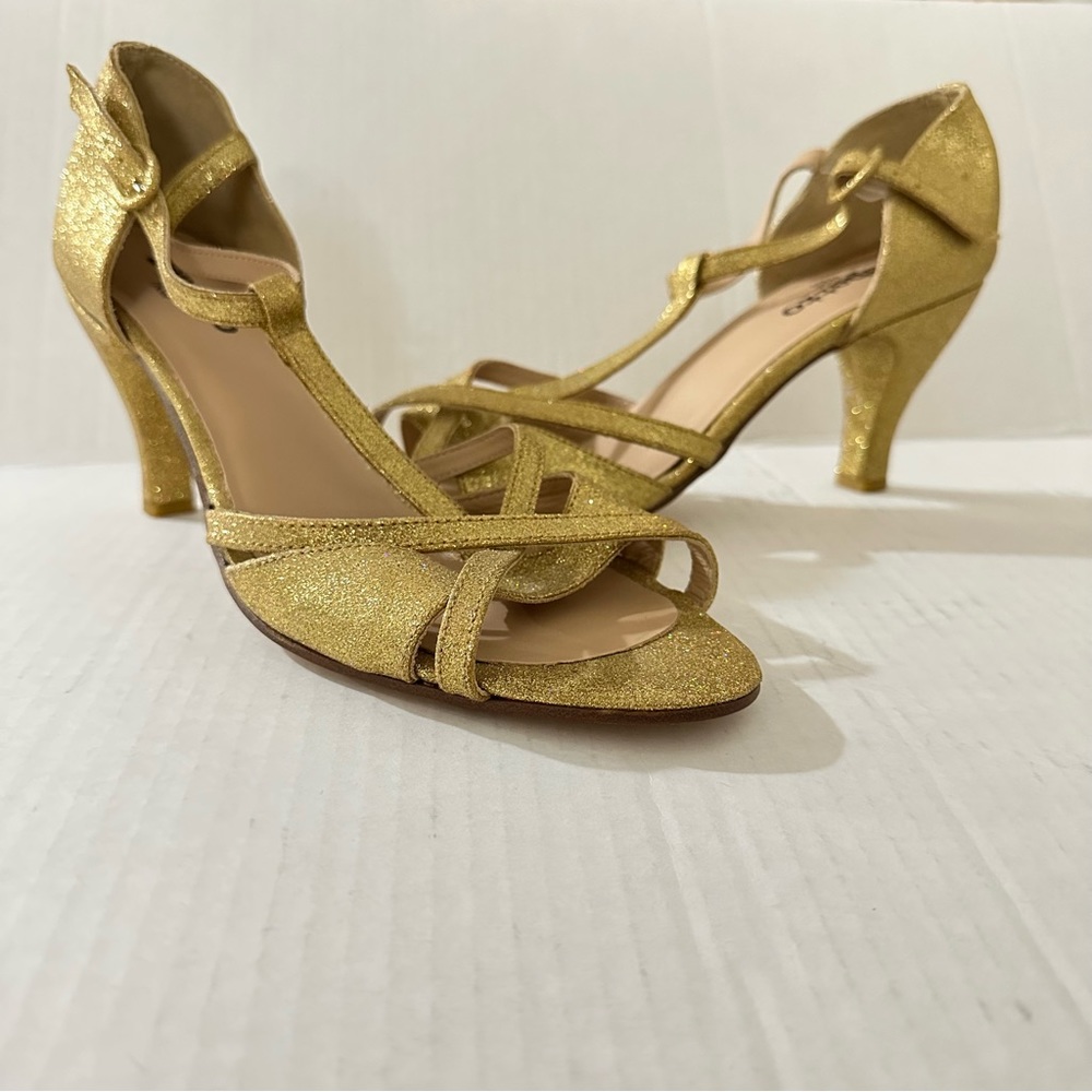 Repetto Gold Glitter Heels
